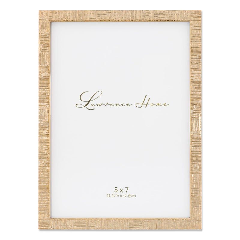 Lawrence Frames 5x7 Gold Metal Linen Pattern Picture Frame